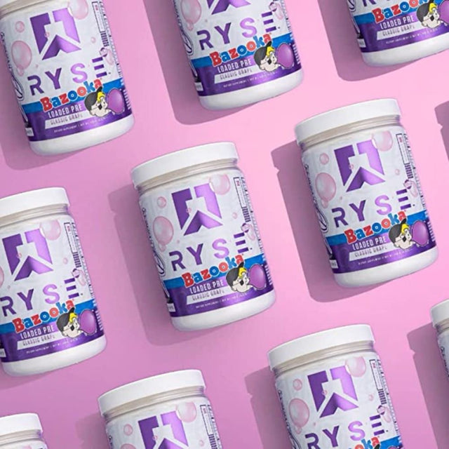 RYSE Supplements Loaded Pre Workout, Bazooka Grape, 30 Servings