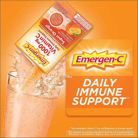 Emergen-C Vitamin C 1,000 Mg. Super Orange Flavor Drink Mix, 30 Packets