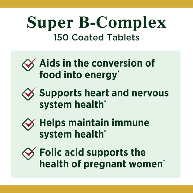 Nature'S Bounty B-Complex with Folic Acid plus Vitamin C, Tablets 150 Ea (Pack of 2)