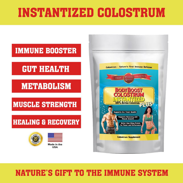 Bodyboost Instantized Colostrum Powder Supplement (16Oz) for Gut Health and Immune Boost