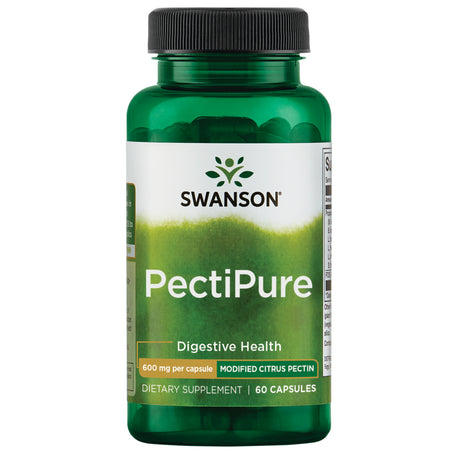 Swanson Pectipure Modified Citrus Pectin - Supports Digestive Health and Cellular Health - Delivers Minimum of 82% Galacturonic Acid - Natural Wellness Supplement - (60 Capsules, 600Mg Each)