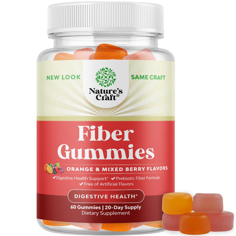 Tasty Prebiotic Fiber Gummies for Adults - High Fiber Supplement Gummies Vitamins for Adults with Prebiotic Soluble Chicory Root for Immunity and Digestive Support - Non GMO Vegan Halal 60 Count