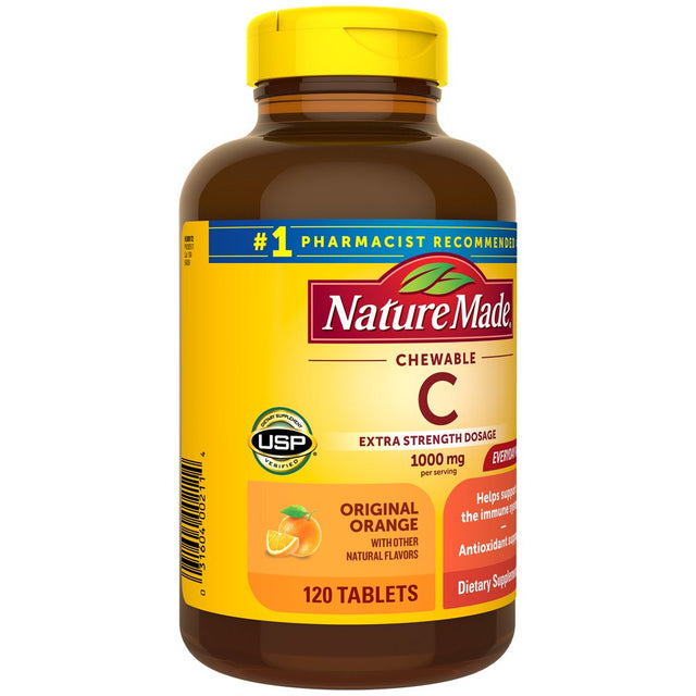 Nature Made Extra Strength Dosage Chewable Vitamin C 1000 Mg per Serving Tablets, 120 Count