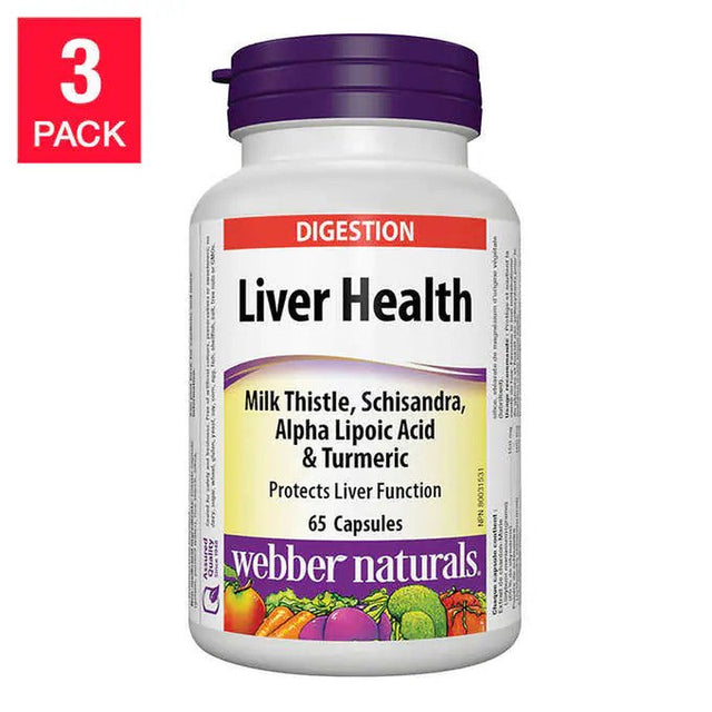 Webber Naturals Liver Health Capsules, 65-Count, 3-Pack