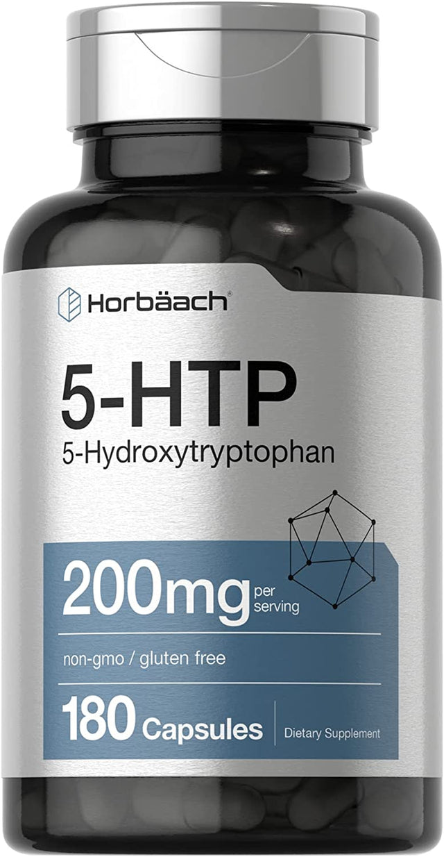 5HTP 200Mg Capsules | 180 Capsules | Griffonia Simplicifolia | 5HTP Extra Strength Supplement | Non-Gmo, Gluten Free | 5 Hydroxytryptophan | by Horbaach