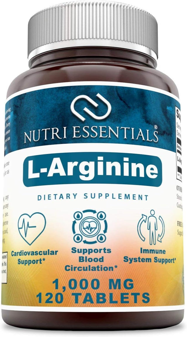 L-Arginine 1000 Mg 120 Tablets Dietary Supplement - Supports Cardiovascular Health - Supports Immune System Functions - Promotes Blood Circulation