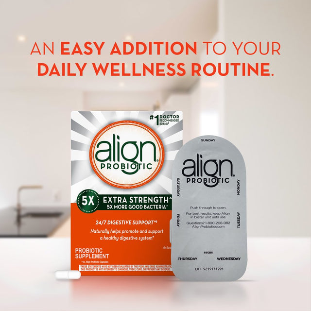 Align Probiotic Extra Strength, 5X More Good Bacteria for Digestive Health, 42 Capsules