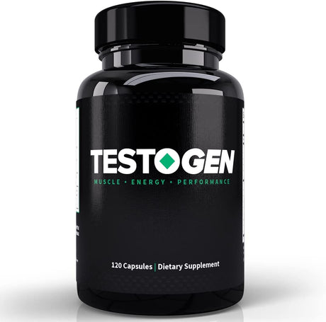 Testogen: Natural T-Level Supplement for Men - 1-Month Supply - Optimised Male Enhancement Herbal Blend with Magnesium, Zinc, Fenugreek, Red Ginseng and More for Stamina, Endurance and Energy Support