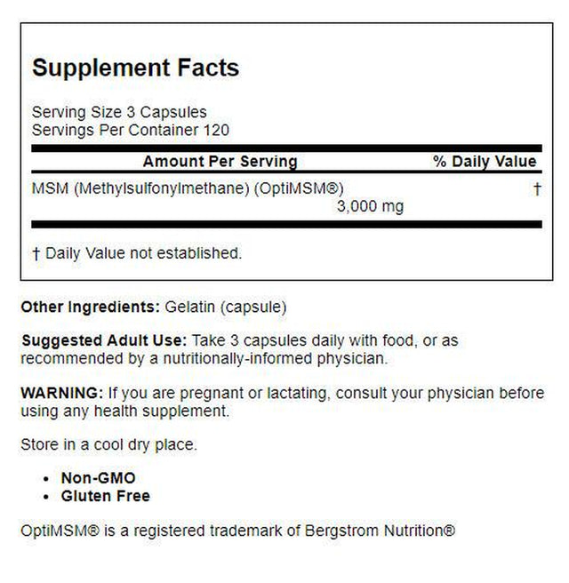 Doctor'S Best MSM with Optimsm, Non-Gmo, Gluten Free, Joint Support, 1000 Mg, 360 Caps