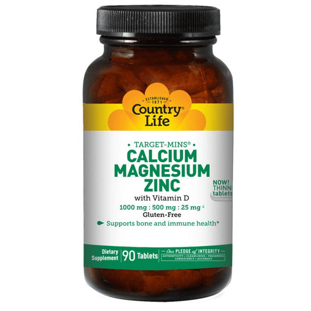 Country Life Calcium Magnesium Zinc - 90 Tablets