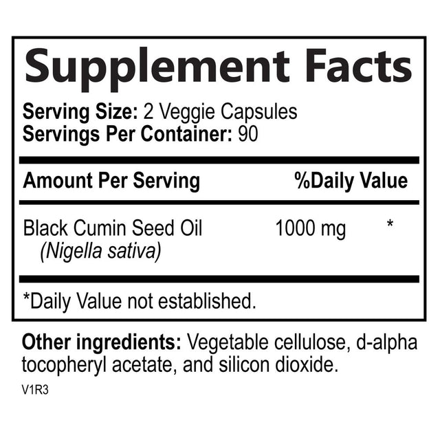 Black Seed Oil Capsules 1000Mg - Vegan Cold-Pressed Nigella Sativa Black Seed Oil, Nature'S Pure Black Cumin Seed Oil for Immune, Hair and Brain Support, Non-Gmo - 180 Capsules