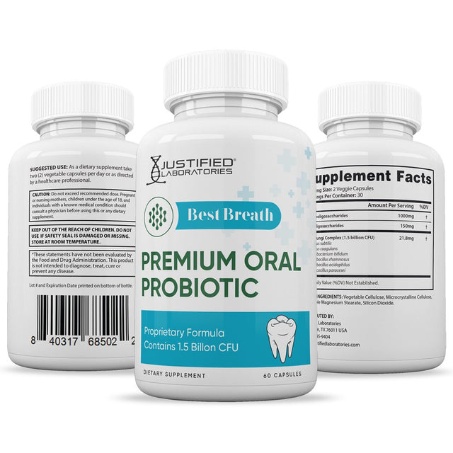 (3 Pack) Best Breath 1.5 Billion CFU Probiotic Oral Support 180 Capsules