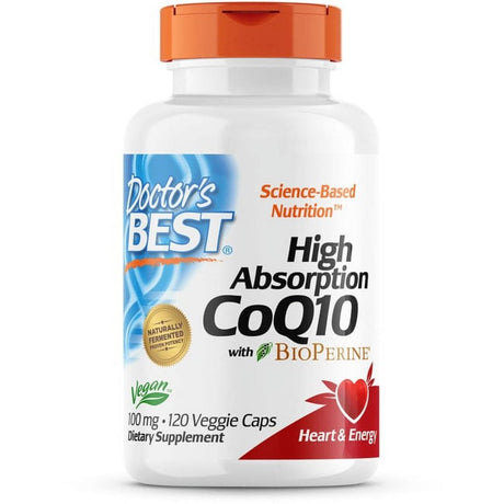 Doctor'S Best High Absorption Coq10 with Bioperine, Non-Gmo, Gluten Free, Soy Free, Vegan, Naturally Fermented, Heart Health, Energy Production,100 Mg 120 Veggie Caps