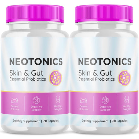 (2 Pack) Neotonics - Dietary Supplement for Digestion and Healthy Gut - Pills for Immune System, Digestive Function, Healthy Stomach, Reduces Bloat - 120 Capsules