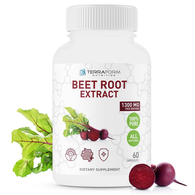 Beetroot Extract Capsules - Beetroot Supplement - for Digestive & Immune Support - 60 Capsules