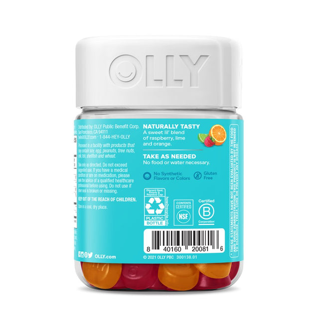 OLLY Kids Chillax Gummy, Calming Supplement, Magnesium, L-Theanine, Sunny Sherbet, 50 Ct