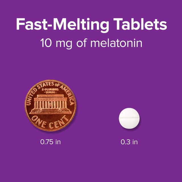 Webber Naturals Ultra Strength Melatonin 10 Mg, Easy Dissolve, 100 Tablets, for Sleep Support, Gluten Free, Non-Gmo, Suitable for Vegetarians