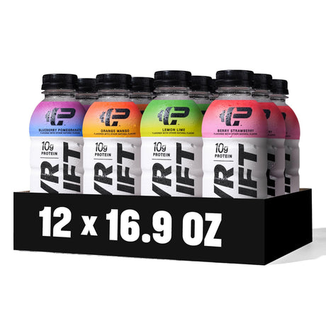 Whey Protein Water Sports Drink by PWR LIFT | Variety Pack | Keto, Vitamin B, Electrolytes, Zero Sugar, 10G of Protein | Post-Workout Energy Beverage | 16.9Oz (Pack of 12)