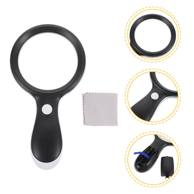 Handheld Lighted Magnifier 10X Magnifying Glass Home Reading Magnifying Glass