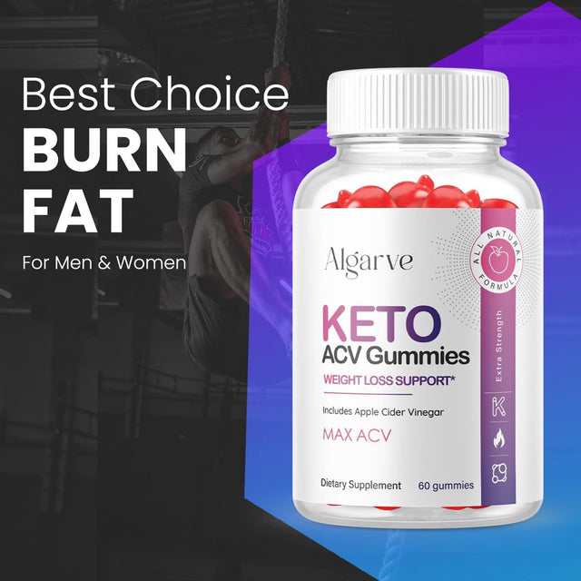 (2 Pack) Algarve Keto ACV Gummies - Supplement for Weight Loss - Energy & Focus Boosting Dietary Supplements for Weight Management & Metabolism - Fat Burn - 120 Gummies