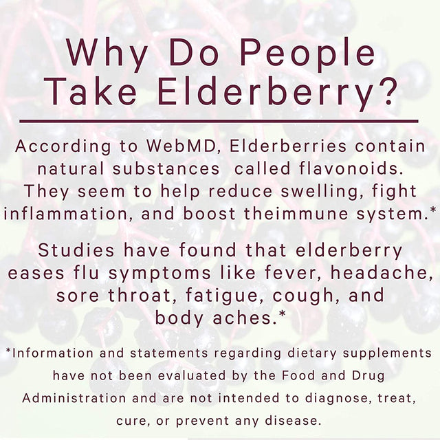 100% Natural Elderberry Gummies with Vitamin C and Zinc , Low Sugar, Vegan, Gluten Free , 60 Count Gummies , 100 Mg Elderberry 90Mg Vitamin C 7.5 Mg Zinc , Supports Immune System Health