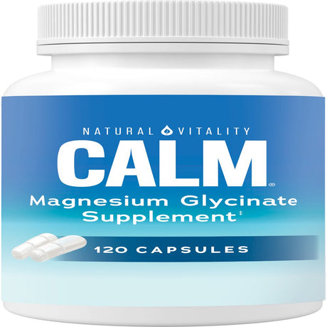 Natural Vitality Calm Magnesium Supplement Capsules, 325 Mg, 120 Count