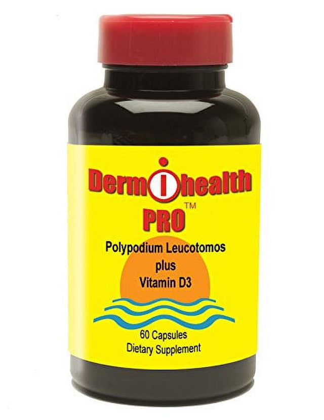 Dermihealth Pro Antioxidant Polypodium Leucotomos 350Mg Daily Skin Care Supplement plus Vitamin D3 2,000 IU (60 Capsules)