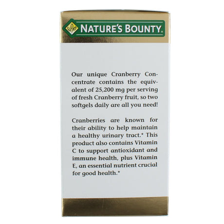 Natures Bounty Triple Strength Natural Cranberry with Vitamin C Softgels - 60 Ea, 2 Pack