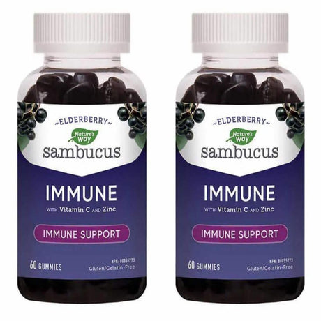 Sambucus Elderberry Cold and Flu Care - 2 X 60 Gummies | Immune Defense