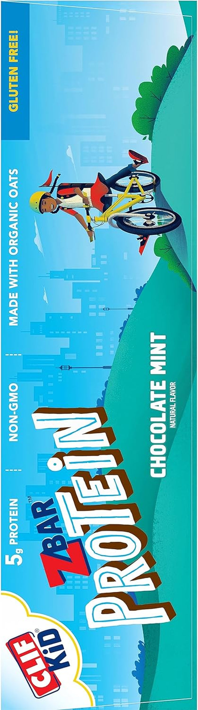 CLIF Kid Zbar Protein - Chocolate Mint - Crispy Whole Grain Snack Bars - Made with Organic Oats - Non-Gmo - 5G Protein - 1.27 Oz. (15 Pack)