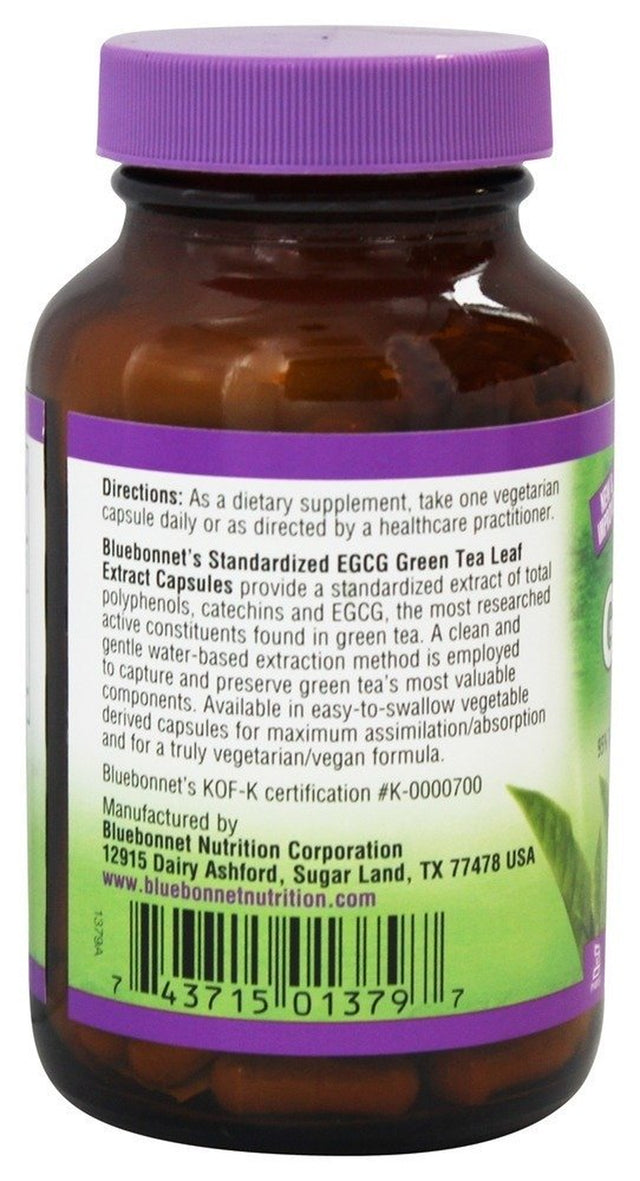 Bluebonnet Nutrition - Standardized EGCG Green Tea Leaf Extract - 120 Vegetarian Capsules