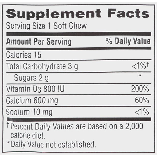 Caltrate Calcium - Vitamin D Soft Chews Vanilla Creme 60 Each