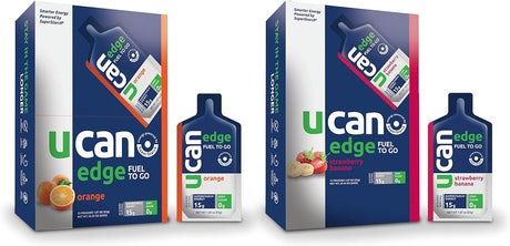 UCAN Edge Blood Orange & Strawberry Banana Bundle - Great for Running, Training, Fitness, Cycling, Crossfit & More | Sugar-Free, Vegan, & Keto Friendly Energy Supplement