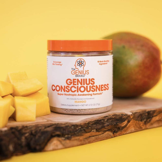 Genius Consciousness, Super Nootropic Brain Supplement Powder, Boost Focus, Cognitive Function, Concentration & Memory (Mango), the Genius Brand