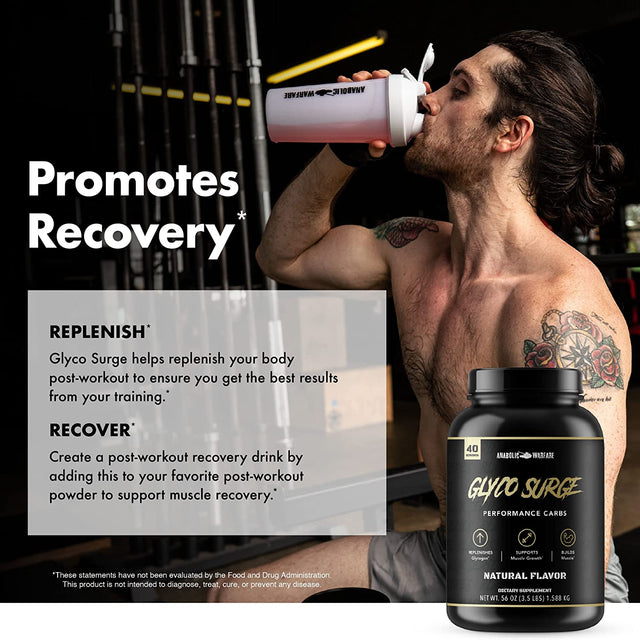 Anabolic Warfare Glyco Surge Glycogen Supplement Performance Carbs to Help Lean Muscle Growth, Post Workout Recovery and Endurance* (Natural - 40 Servings)