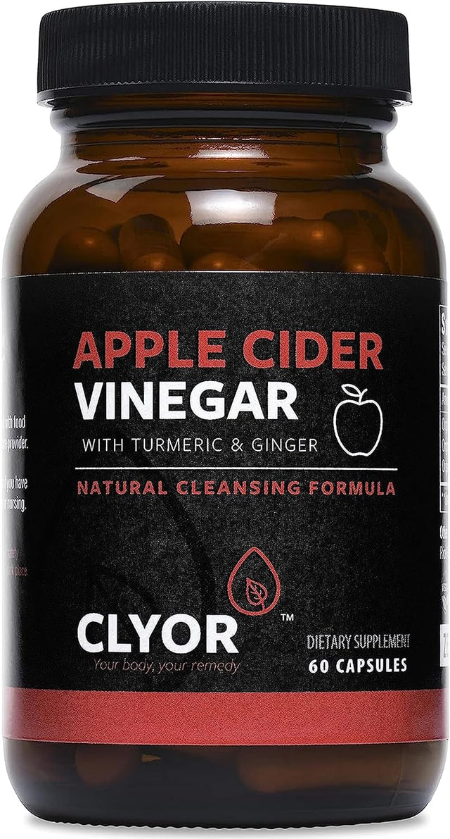 Apple Cider Vinegar Pills | Detox, & Cleanse with Turmeric & Ginger | Healthy Digestion, Professional Strength Organic | 60 500Mg ACV Vegan, Kosher | Made in the USA