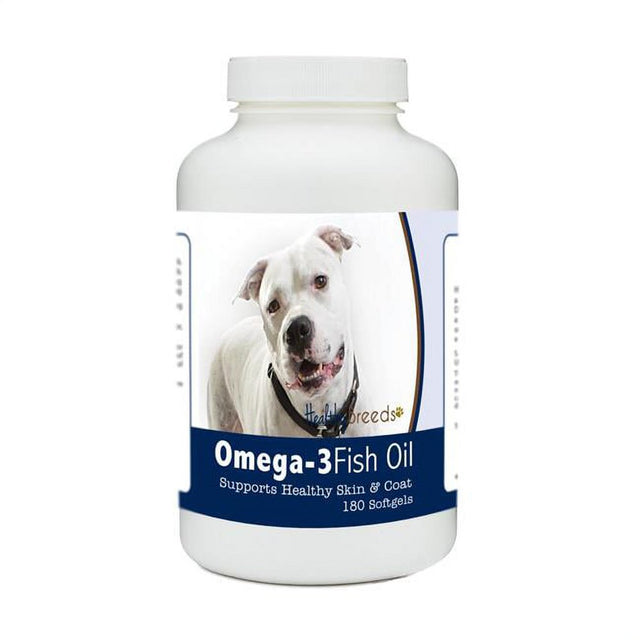 Healthy Breeds 840235185499 Pit Bull Omega-3 Fish Oil Softgels, 180 Count