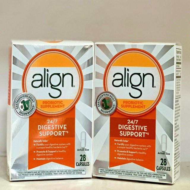 Align Probiotic Supplement 24/7 Digestive Support, 28 Capsules (Pack of 2)