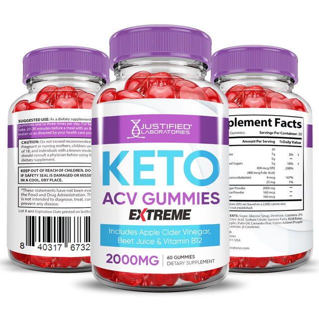 (2 Pack) Generic Keto Extreme ACV Gummies 2000Mg Dietary Supplement 120 Gummys