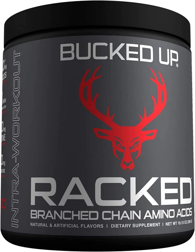 Bucked Up- BCAA RACKED™ Branch Chained Amino Acids | L-Carnitine, Acetyl L-Carnitine, GBB | Post Workout Recovery, Protein Synthesis, Lean Muscle Bcaas That You Can Feel! 30 Servings (Blood Raz)