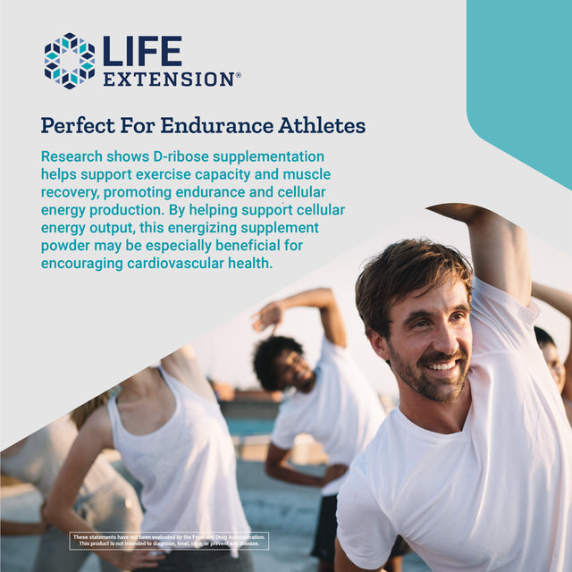 Life Extension D-Ribose Powder, 150 Grams - Helps Maintain Healthy Energy Levels in Heart, Muscles & Replenish Healthy Cellular Energy after Exercise - Gluten-Free, Non-Gmo, Vegetarian