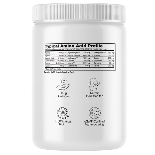 Codeage Marine Collagen Protein Powder Platinum, Fish Collagen Peptides + Vitamins, Biotin, 11.50 Oz