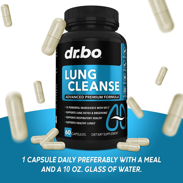 Lung Cleanse Support Supplement - Respiratory Supplements to Quit & Stop Smoking Aids - Herbal Detox for Lungs & Bronchial Health - Smokers Cleanser Breathe Aid for Mucus Clear Relief - 60 Capsules