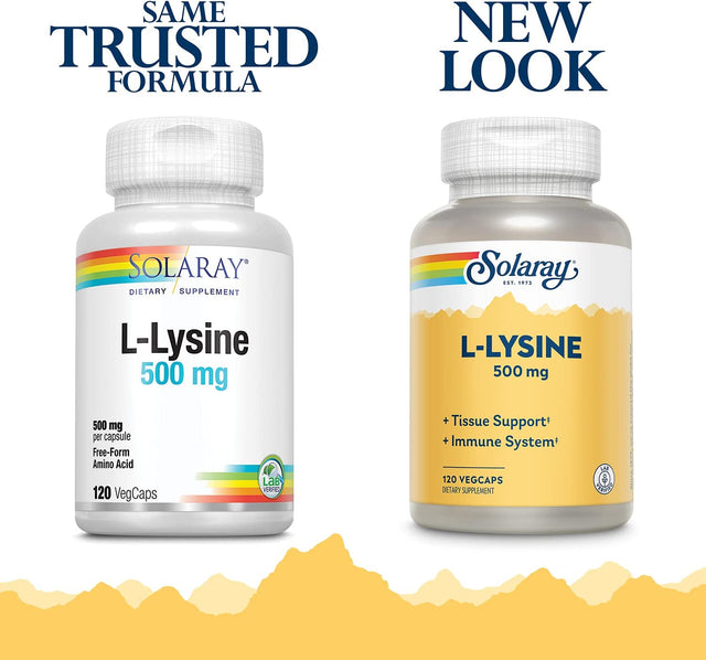 Free-Form L-Lysine 500Mg Solaray 120 Vegcaps