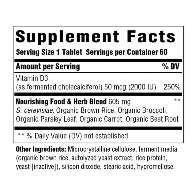 Megafood Vitamin D3, 50 Mcg (2,000 IU), 60 Tablets