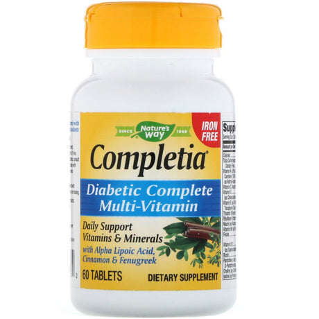 Nature'S Way Completia, Diabetic Complete Multi-Vitamin, Iron Free, 60 Tablets