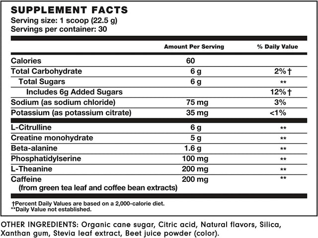 LADDER Sport Pre Workout Powder, 100Mg Caffeine, Beta-Alanine, Creatine, Theanine, Clean Energy with No Artificial Sweeteners, NSF Certified for Sport (Strawberry Lemonade, 20 Ounce (Bag with Scoop)