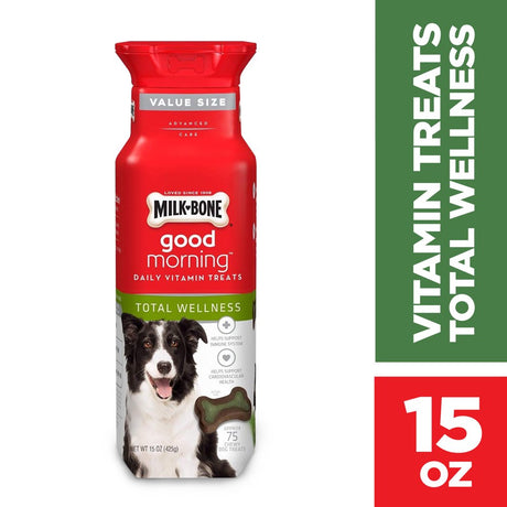 Milk-Bone Good Morning Daily Vitamin Dog Treats, Total Wellness, 15 Ounces