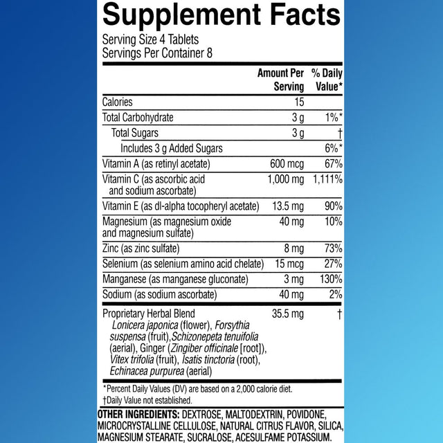 Equate Chewable Immune Support, Dietary Supplement, over the Counter, Citrus, 32 Count