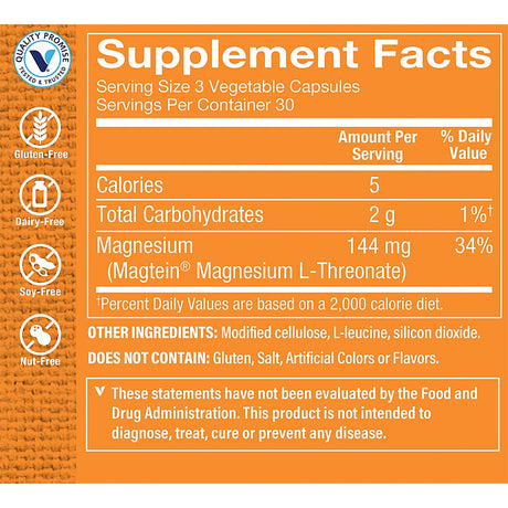 Magnesium Threonate - Supports Brain Health (90 Vegetable Capsules)